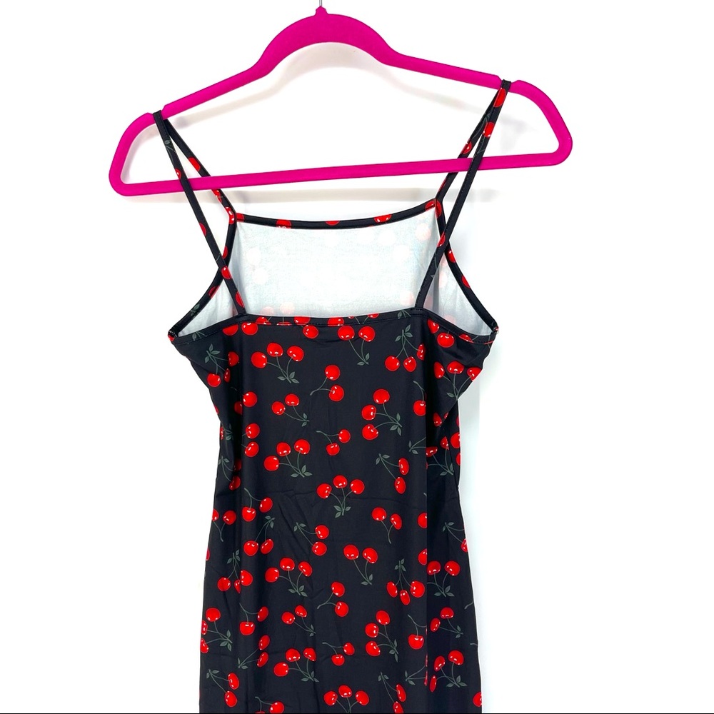 Size Small Cherry Print Spaghetti Strap Mini Dress - Picture 5 of 7